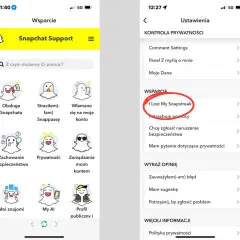 Ekran pomocy Snapchata. Widoczna opcja "I Lost My Snapstreak" – jak odzyskać dni na Snapie.