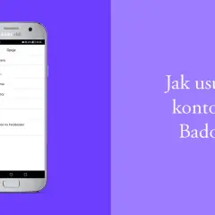 Jak usunąć konto na Badoo w telefonie? Ekran telefonu z opcjami konta.