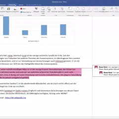 Jak dodać komentarz w Wordzie: widzisz okno programu Word z tekstem o Księżycu i dwoma komentarzami od Rene Fürst.