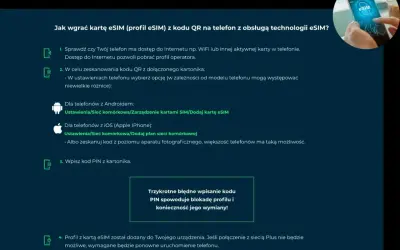 Instrukcja wgrywania profilu eSIM na telefon z obsługą technologii eSIM, np. z oferty Cyfrowy Polsat.