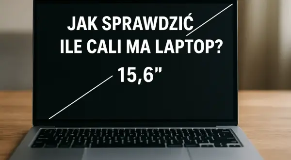 Jak sprawdzić ile cali ma laptop? Ekran pokazuje 15,6 cala.