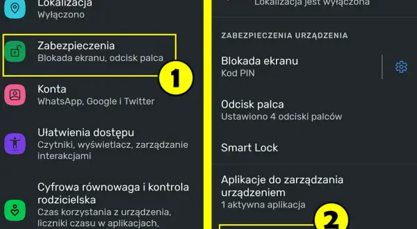 Ekran telefonu pokazuje ustawienia zabezpieczeń. Aby dowiedzieć się, jak usunąć PIN z karty SIM, wybierz "Blokada karty SIM".