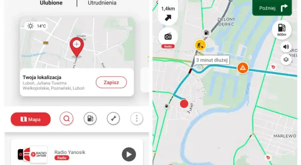 Darmowa nawigacja na telefon bez internetu po polsku. Yanosik pokazuje trasę, stacje paliw i utrudnienia.