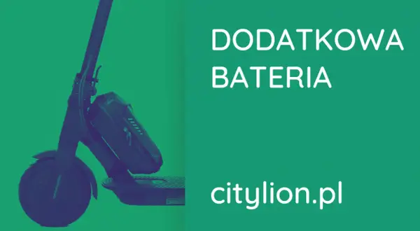 Dodatkowa bateria do hulajnogi elektrycznej, zwiększająca zasięg. citylion.pl