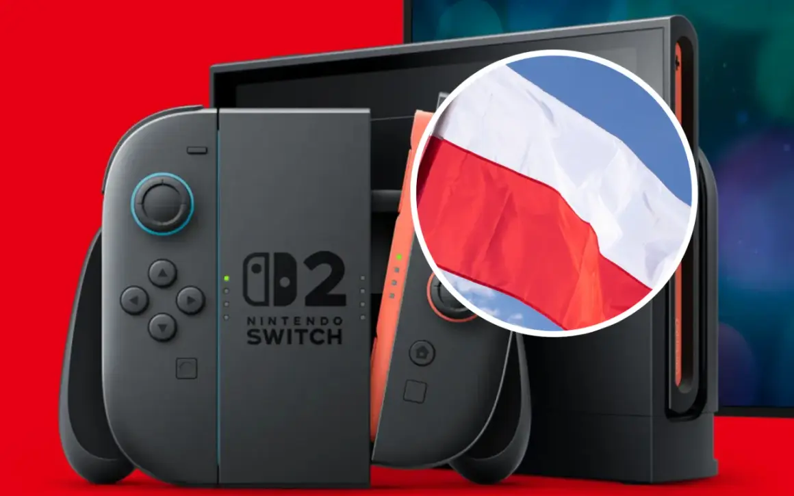 Nintendo Switch z polską flagą. Czy nintendo switch ma polskie menu? Tak, konsola oferuje polskie menu.