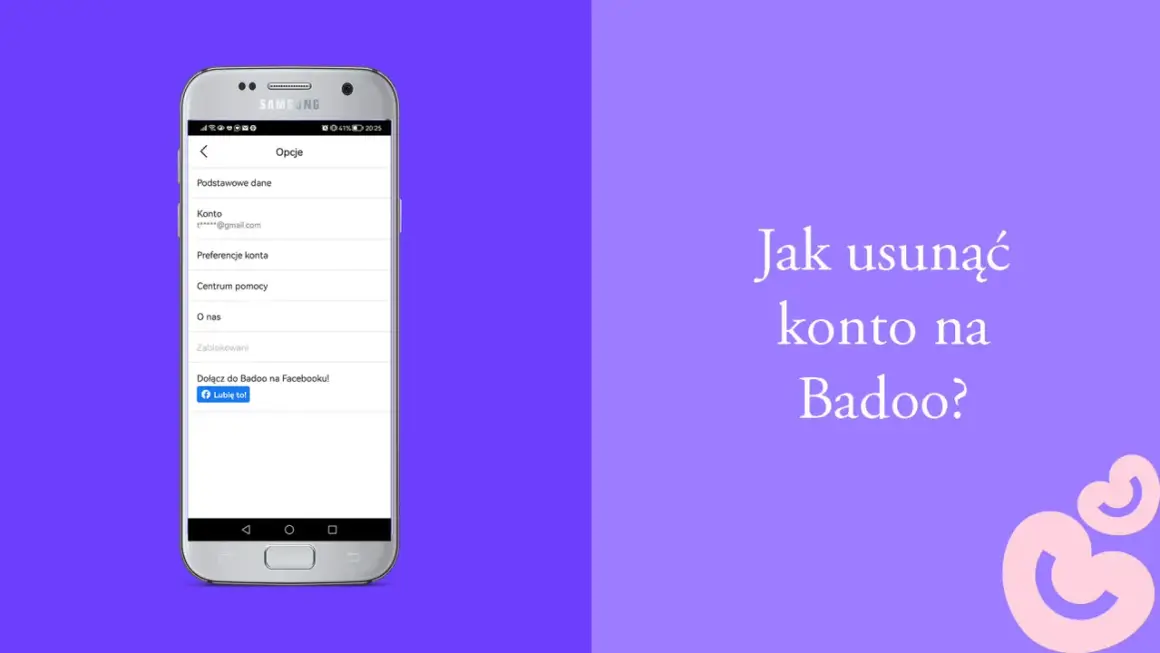 Jak usunąć konto na Badoo w telefonie? Ekran telefonu z opcjami konta.