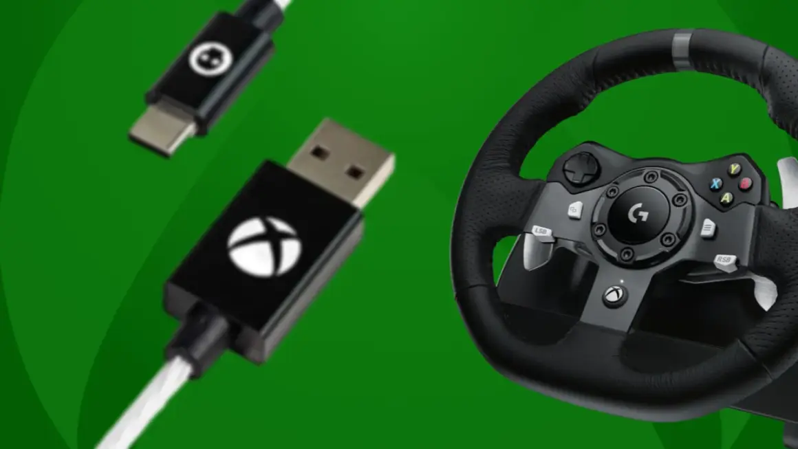 Kierownica gamingowa i kable USB-C/USB z logo Xbox. Dowiedz się, jak podłączyć kierownicę do Xboxa i poczuj się jak kierowca rajdowy!