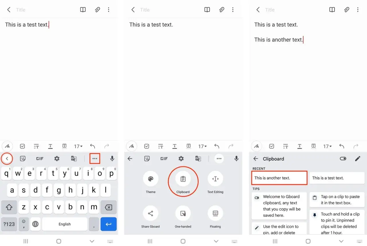 Jak wyczyścić schowek w telefonie: kliknij trzy kropki, wybierz 