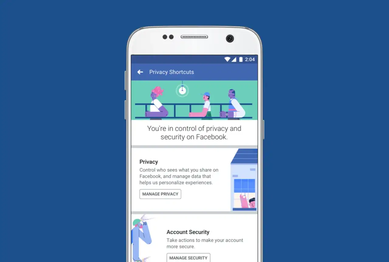 Chcesz wiedzieć, jak być niewidocznym na FB? Ekran telefonu pokazuje skróty prywatności, pomagając kontrolować udostępniane dane.