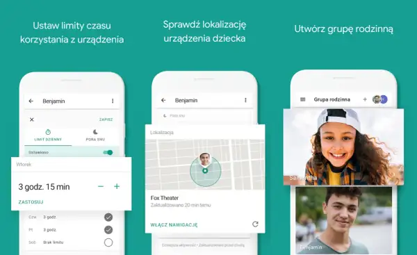 Family Link na iPhone: zarządzaj czasem ekranu, lokalizacją dziecka i twórz grupy rodzinne.